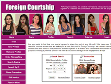 Tablet Screenshot of foreigncourtship.com